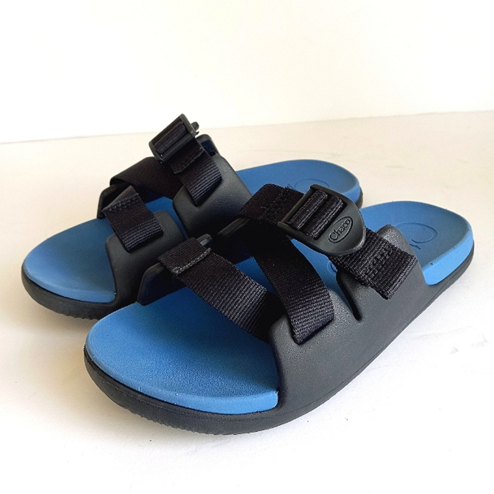 CHACO Chillos Kids Slide Sandals Active Blue Adjustable Strap Outdoor